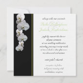 White Orchid Wedding Invitation 5.25x5.25 Kaart (Voorkant)