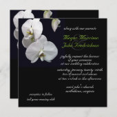 White Orchid Wedding Invitation 5.25x5.25 Kaart (Voorkant / Achterkant)