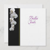 White Orchid Wedding Invitation 5.25x5.25 Kaart (Achterkant)