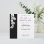 White Orchid Wedding Invitation 5.25x5.25 Kaart (Staand voorkant)