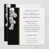White Orchid Wedding Invitation 5.25x5.25 Kaart (Voorkant / Achterkant)