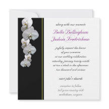 White Orchid Wedding Invitation 5.25x5.25