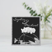 White Orchid WEDDING Invitation Kaart (Staand voorkant)