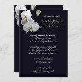 White Orchid Wedding Invitation Kaart (Voorkant / Achterkant)