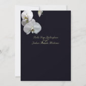 White Orchid Wedding Invitation Kaart (Achterkant)