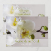 White Orchid ・ Wedding Invitation Kaart (Voorkant / Achterkant)