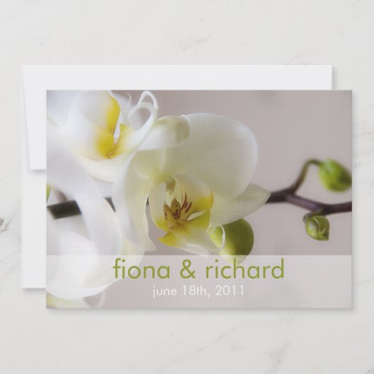 White Orchid ・ Wedding Invitation Kaart (Voorkant)