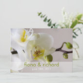 White Orchid ・ Wedding Invitation Kaart (Staand voorkant)