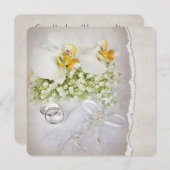 White Orchid Wedding Invitation Kaart (Voorkant / Achterkant)