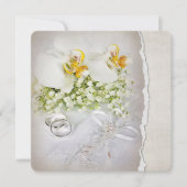 White Orchid Wedding Invitation Kaart (Voorkant)