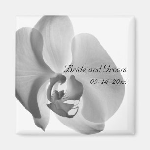 White Orchid Wedding Magneet