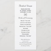 White Orchid Wedding Programme Programmakaart (Achterkant)