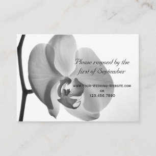 White Orchid Wedding RSVP Response Kaart