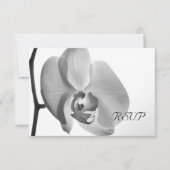 White Orchid Wedding RSVP Response Kaart (Voorkant)