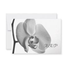 White Orchid Wedding RSVP Response Kaart