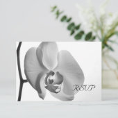 White Orchid Wedding RSVP Response Kaart (Staand voorkant)