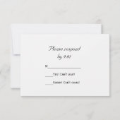 White Orchid Wedding RSVP Response Kaart (Achterkant)