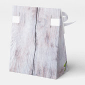 White Orchid Wooden Background Wedding Bedankdoosjes (Achterkant)