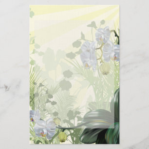 White Orchid Woodlands Briefpapier