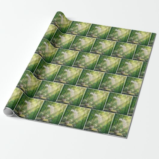 White Orchids and Bamboo Forest Cadeaupapier (Uitgerold)