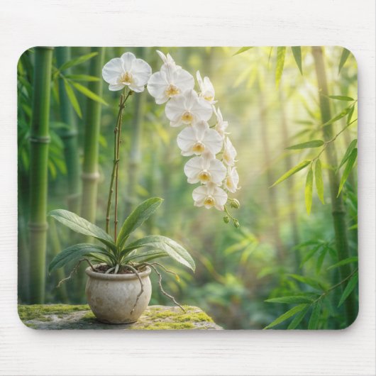 White Orchids and Bamboo Muismat (Voorkant)