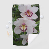 White Orchids Beautiful Tropical Flowers Golfhanddoek (Insitu)