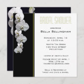 White Orchids Bridal Shower Invitation Kaart (Voorkant / Achterkant)