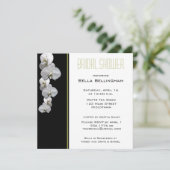 White Orchids Bridal Shower Invitation Kaart (Staand voorkant)