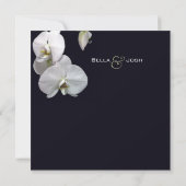 White Orchids Bridal Shower Invitation Kaart (Achterkant)