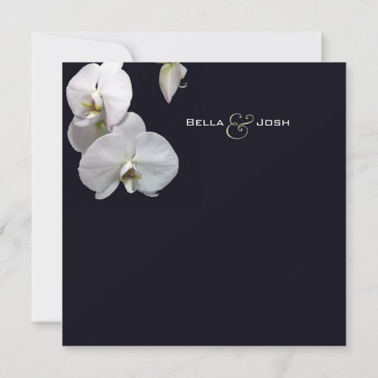 White Orchids Bridal Shower Invitation Kaart (Achterkant)