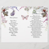 White Orchids Butterfly Funeral Programme Flyer (Achterkant)