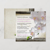 White Orchids Chic Elegant Country Wedding Invites Kaart (Voorkant / Achterkant)