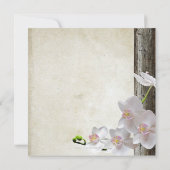 White Orchids Chic Elegant Country Wedding Invites Kaart (Achterkant)