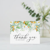 White Orchids en Kumquat Tropical Dank je Briefkaart (Staand voorkant)