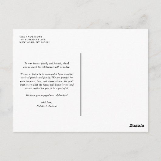 White Orchids en Kumquat Tropical Dank je Briefkaart (Achterkant)