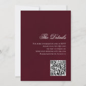 White Orchids Fancy Script QR Code Wedding Kaart (Achterkant)