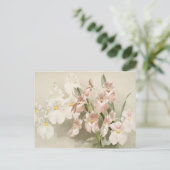 White Orchids Flower Old Illustration Briefkaart (Staand voorkant)