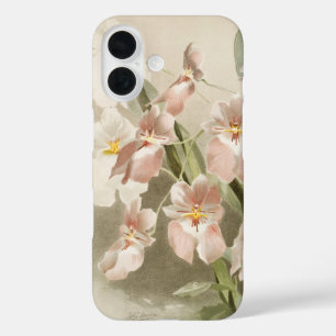 White Orchids Flower  Old Illustration iPhone 16 Hoesje