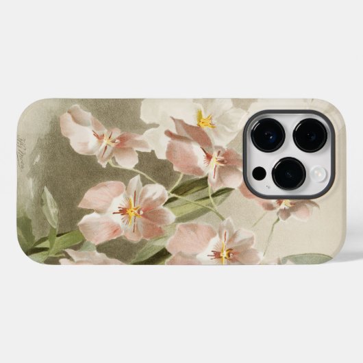White Orchids Flower  Old Illustration Case-Mate iPhone Case (Achterkant (horizontaal))