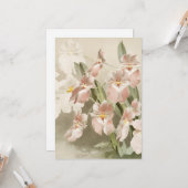 White Orchids Flower  Old Illustration Kaart (Voorkant / Achterkant in situ)