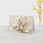 White Orchids Flower  Old Illustration Kaart (Gele Bloem)