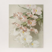 White Orchids Flower  Old Illustration Legpuzzel (Verticaal)