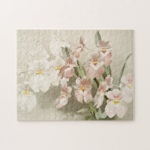 White Orchids Flower  Old Illustration Legpuzzel