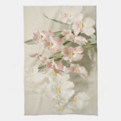 White Orchids Flower  Old Illustration Theedoek (Verticaal)