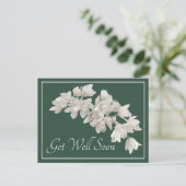 White Orchids Green Background Briefkaart (Staand voorkant)