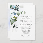 White Orchids Greenery Floral Christelijk Wedding Kaart (Voorkant / Achterkant)