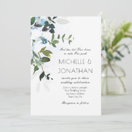 White Orchids Greenery Floral Christelijk Wedding Kaart