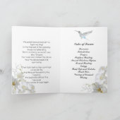 White Orchids Hummingbird Flowers Uitvaartprogramm Programma (Binnen)