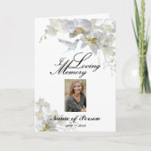 White Orchids Hummingbird Flowers Uitvaartprogramm Programma (Voorkant)