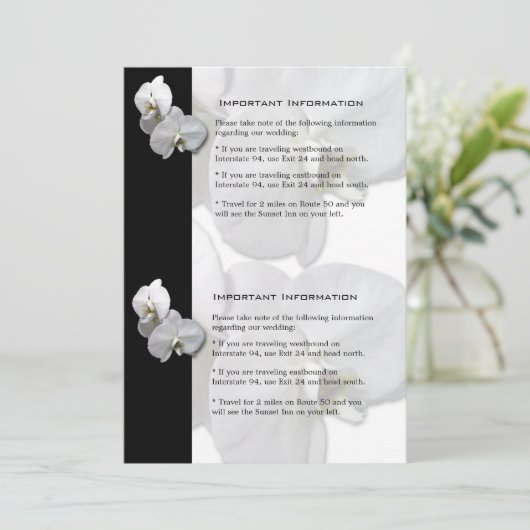 White Orchids Information Sheet 4 Kaart (Staand voorkant)